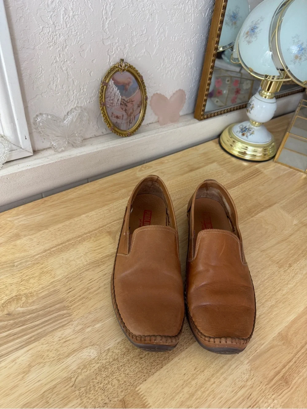 Pikolinos Brown Leather Slip-On Loafers Comfort Shoes EU 43 Classic Casual